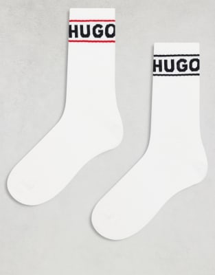 HUGO Bodywear - 3er-Pack Socken in Weiß mit Knöchel-Logo