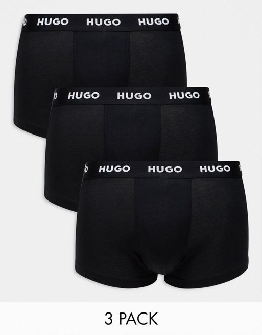 HUGO – Bodywear – 3er-Pack Unterhosen in Schwarz mit Logobund