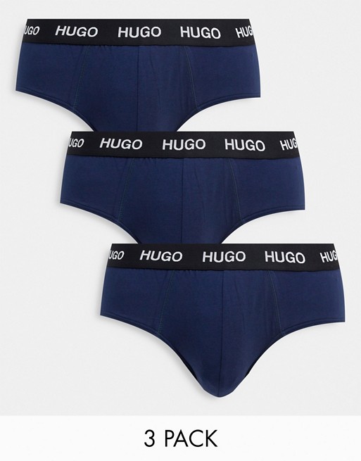 HUGO Bodywear 3 pack briefs in navy