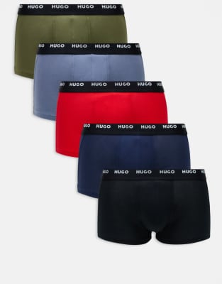 Hugo Red Hugo Bodywear 5 pack trunk in blue