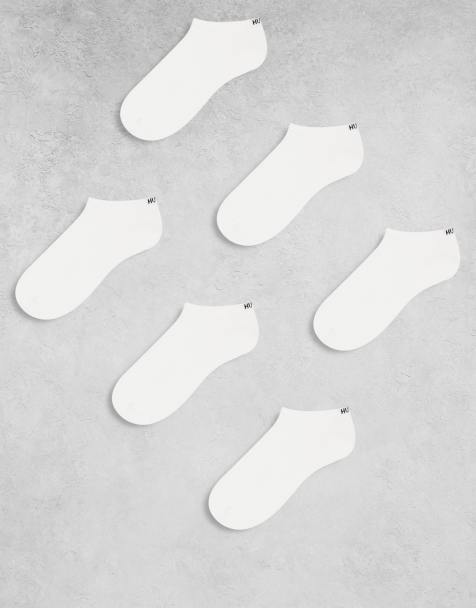 HUGO Bodywear – 6er-Pack knöchelhohe Sportsocken in Weiß mit Logo - view 1