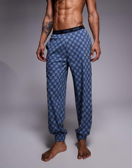 HUGO Bodywear – Aaron – Mörkblå, rutiga mjukisbyxor, 2 av 5