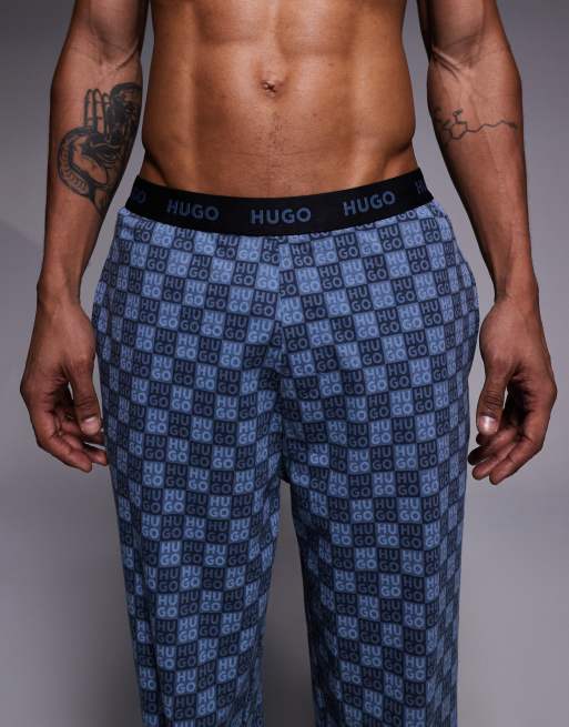 HUGO Bodywear – Aaron – Mörkblå, rutiga mjukisbyxor, 4 av 5