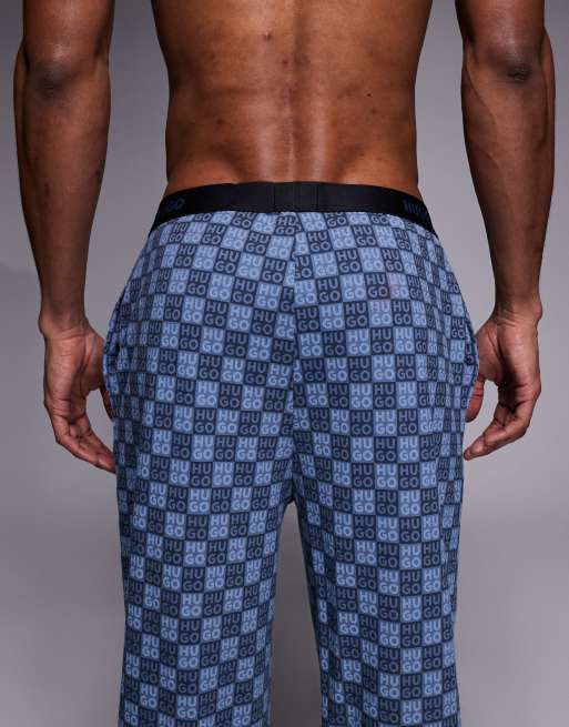 HUGO Bodywear – Aaron – Mörkblå, rutiga mjukisbyxor, 5 av 5