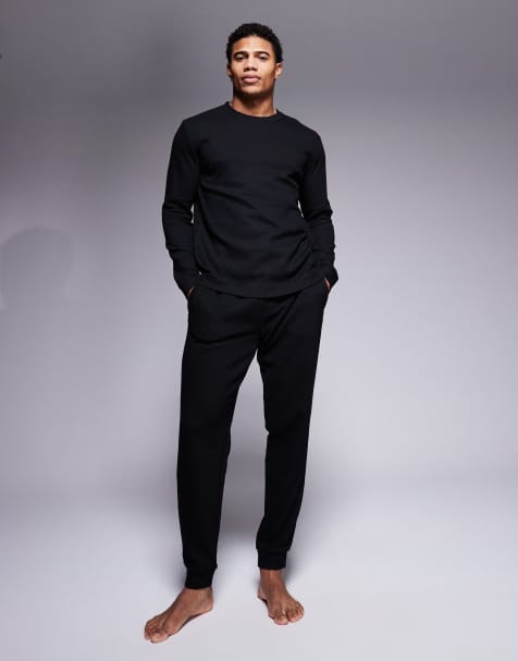 HUGO Bodywear Austin co-ord joggers in black - view 1