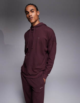 Hugo Red Hugo Bodywear Austin Hoodie In Burgundy