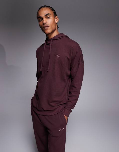 Hugo Bodywear Austin hoodie in brown (Part of a set) - view 1