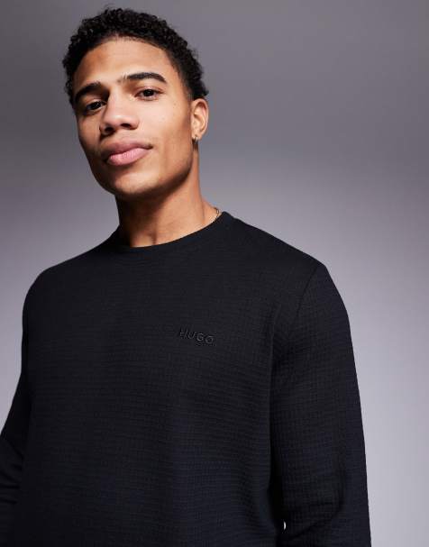 HUGO Bodywear Austin long sleeve top in black - part of a set - view 1