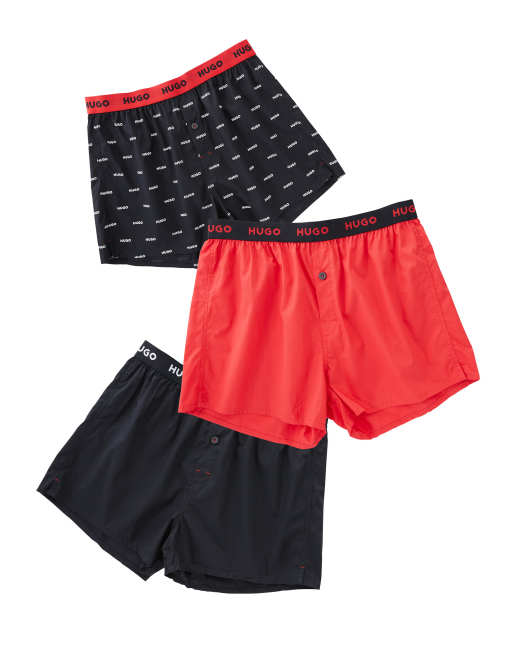 HUGO Bodywear - Confezione da 3 boxer multicolore con motivi