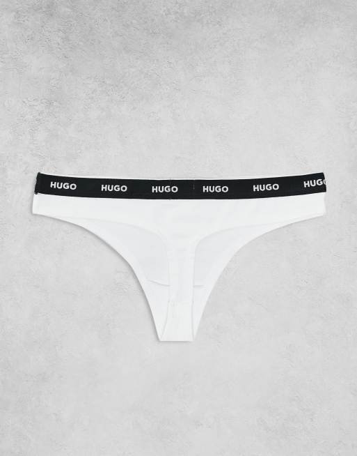 HUGO - Bodywear - Confezione da 3 perizomi multi con scritta del logo, 2 di 3