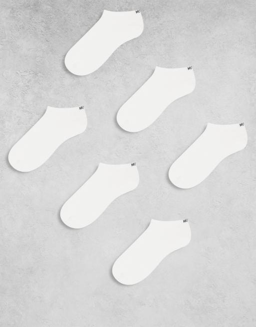 HUGO Bodywear - Confezione da 6 calzini alla caviglia da allenamento bianchi