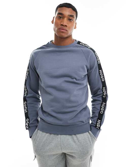 HUGO - Bodywear - Felpa sportiva blu con logo