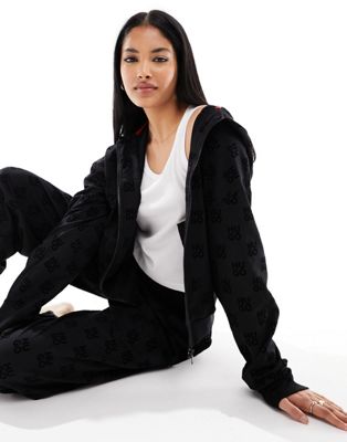 Hugo Bodywear flocky hoodie in black - ASOS Price Checker