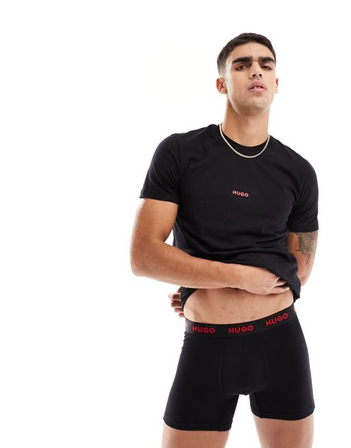 HUGO Bodywear - Gavesæt med t-shirt og boksershorts i sort