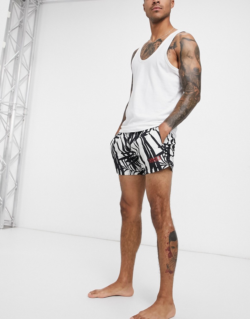 HUGO bodywear Honolulu printed swim shorts in white
