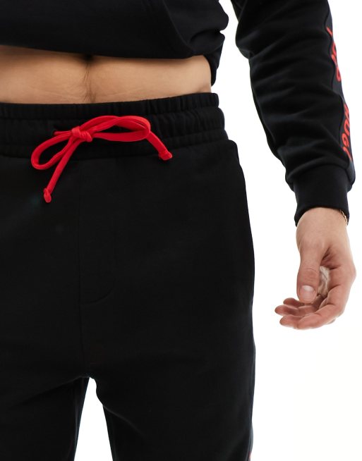 HUGO - Bodywear - Joggers neri con logo sportivo, 2 di 5