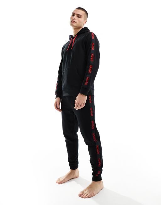 HUGO - Bodywear - Joggingbroek met sportief logo in zwart