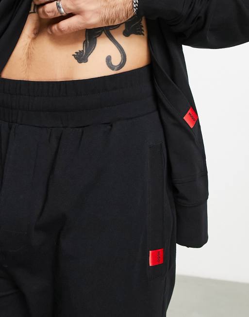 HUGO Bodywear Labelled logo joggers in black