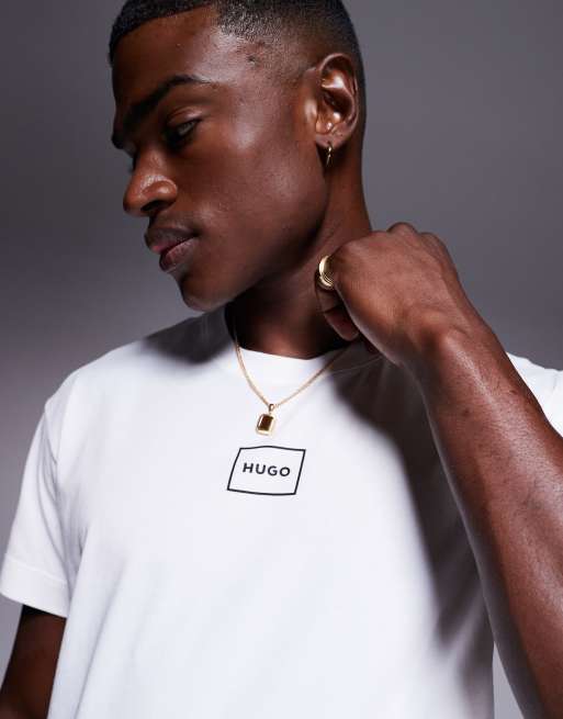 HUGO Bodywear – Laze – Biały T-shirt z nadrukiem logo na piersi
