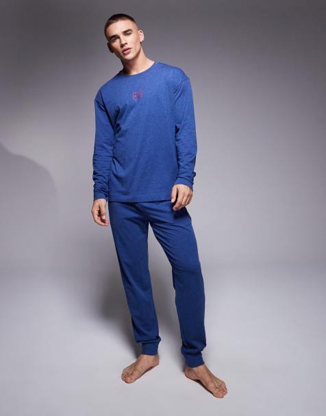 HUGO Bodywear - Laze - Ensemble confort à manches longues - Bleu foncé - view 1