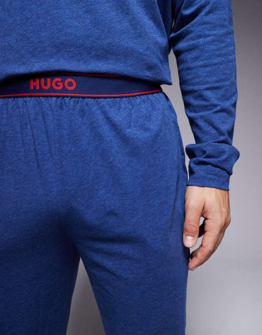 HUGO Bodywear Laze long sleeve loungewear set in dark blue ASOS