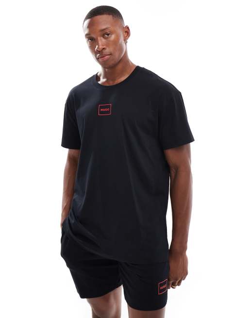 HUGO Bodywear Laze t shirt in black part of a set