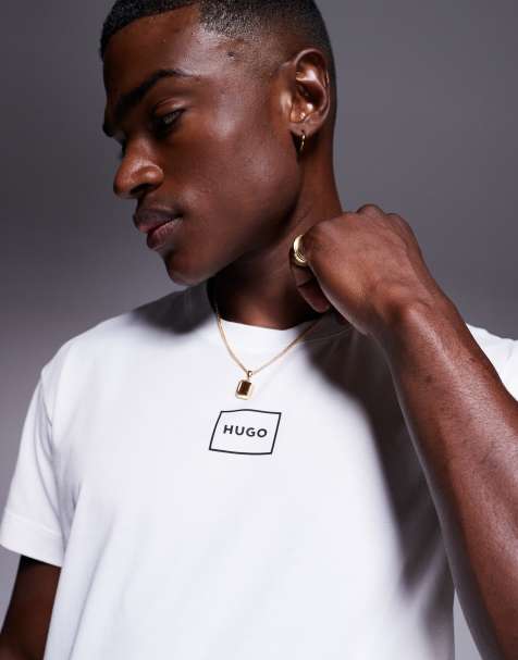 HUGO Bodywear – Laze – T-Shirt in Weiß mit Brust-Logo - view 1