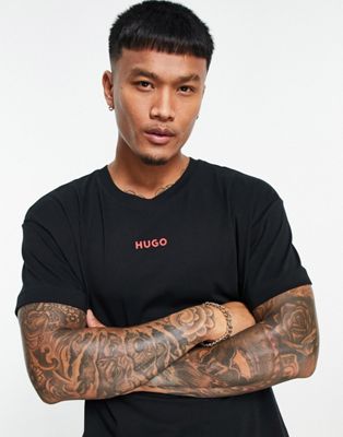HUGO Bodywear Linked logo t-shirt in black - ASOS Price Checker