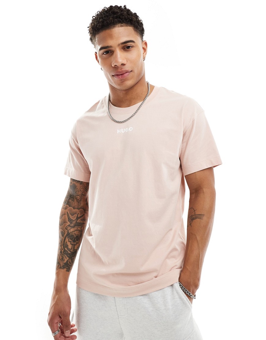 Hugo Bodywear linked t-shirt in pastel pink