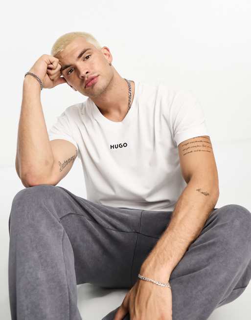 Hugo Bodywear linked t-shirt in white