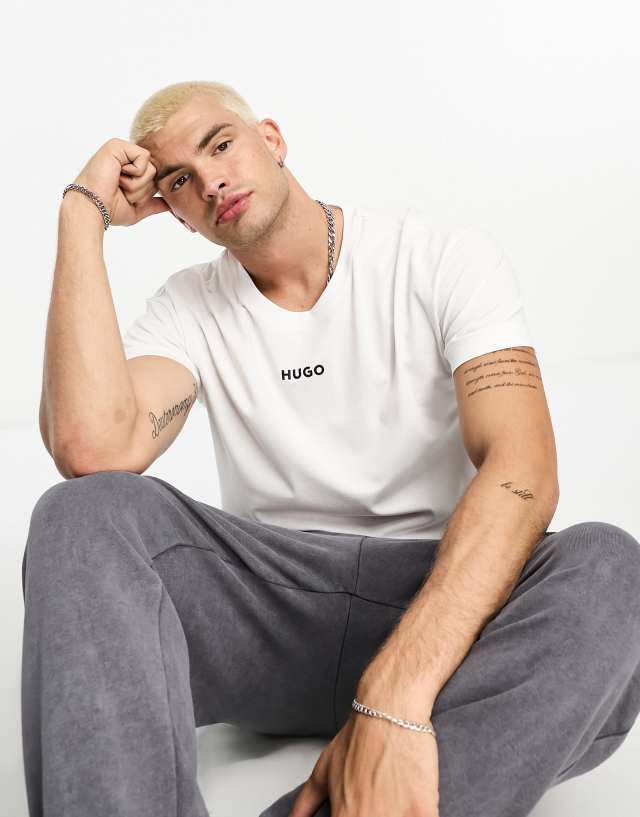 Hugo Red - Hugo Bodywear linked t-shirt in white