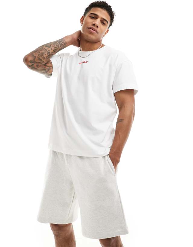 Hugo Red - Hugo Bodywear linked t-shirt in white