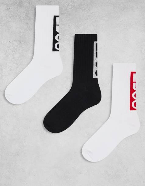 HUGO Bodywear - Lot de 3 paires de chaussettes avec logo à l'arrière - Noir et blanc - view 1