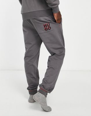 HUGO Bodywear Monologo joggers in dark grey - ASOS Price Checker