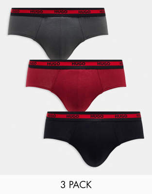 HUGO Bodywear - Pakke med 3 par hipster-briefs i forskellige farver