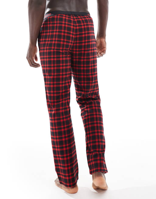Flanelle Pantalon Homme Carreaux Rouge Pantalon Pyjama En Flanelle