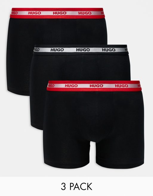 HUGO - Bodywear - Planet - Set van 3 boxershorts in zwart