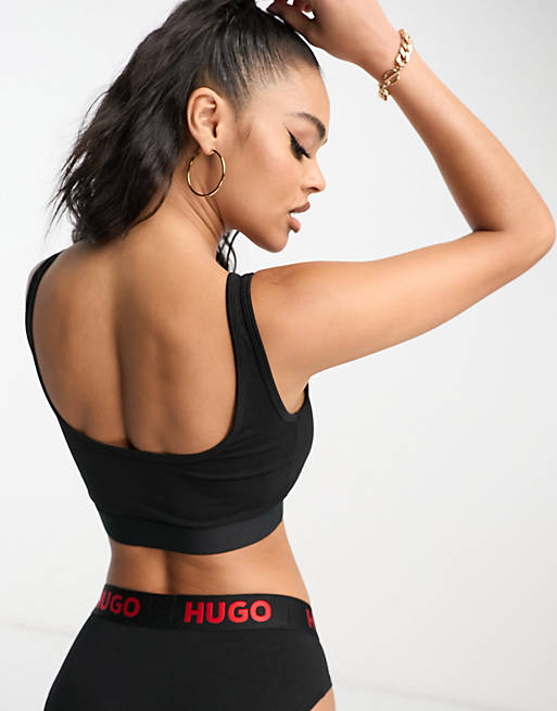 HUGO Bodywear red label bralette in black | ASOS
