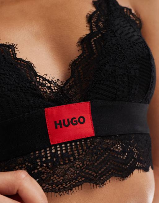 HUGO – Bodywear – Red Label – Svart vadderad bralette i trekantsmodell, 4 av 4