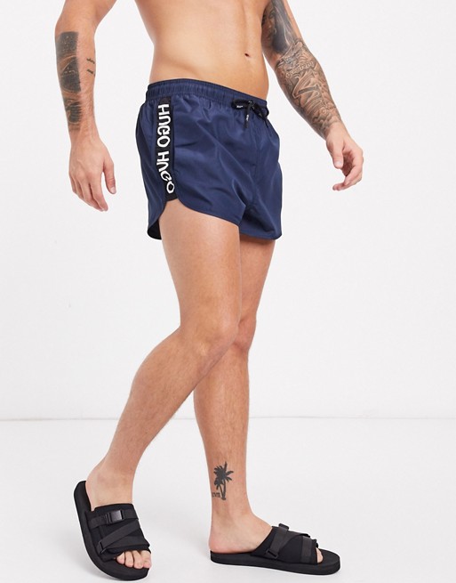 HUGO bodywear Samoa taped logo swim shorts in navy