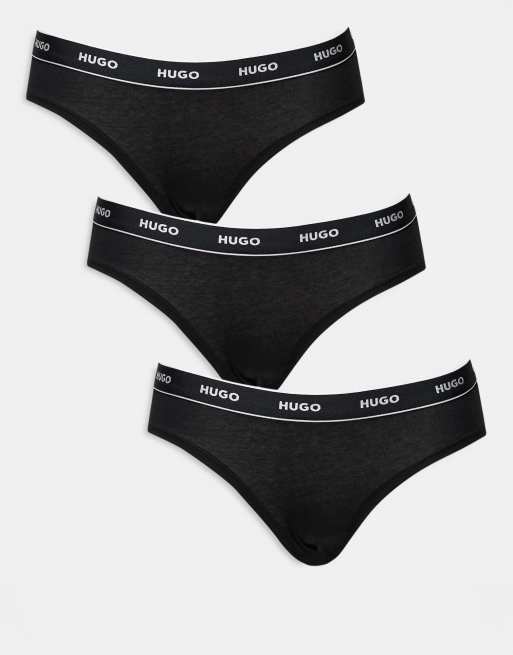 HUGO - Bodywear - Set met 3 onderbroeken met tailleband met logo in zwart