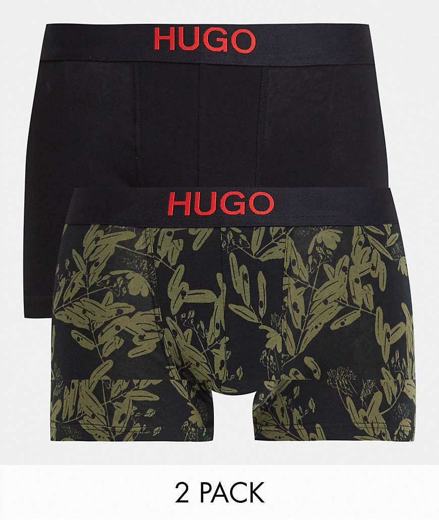 HUGO - Bodywear - Set van 2 Brother boxershorts in groen en zwart-Verschillende kleuren