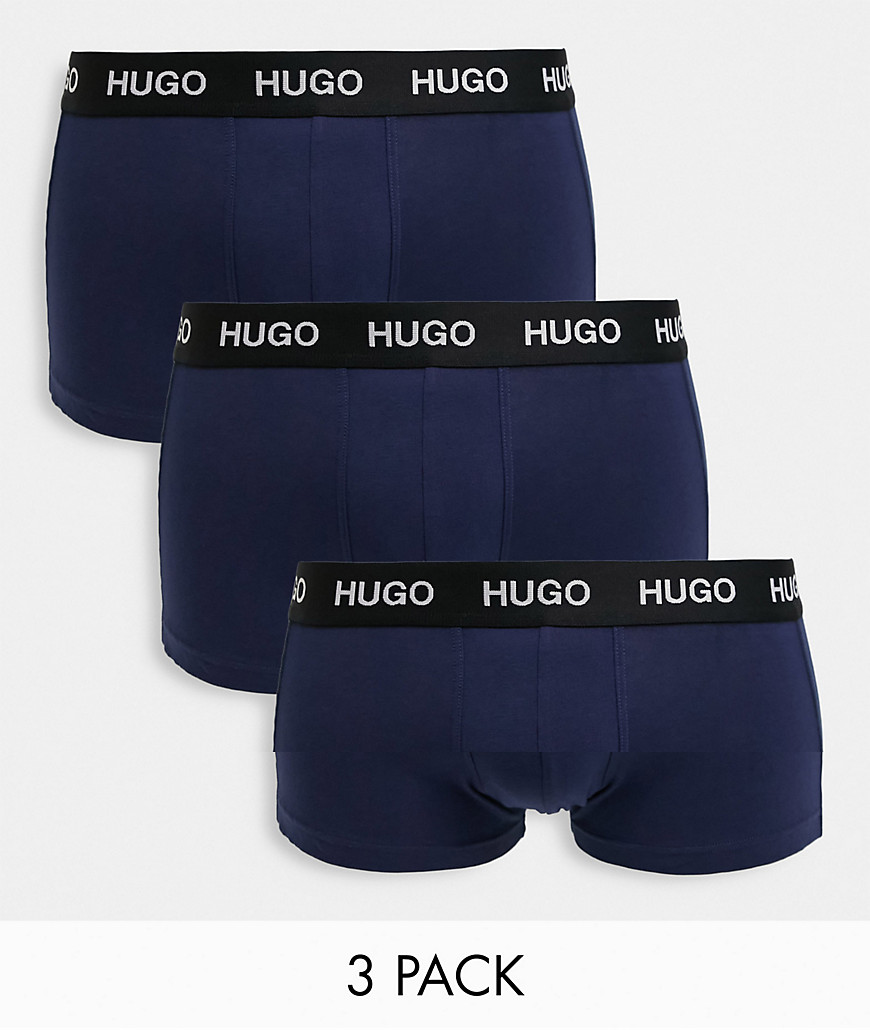 HUGO - Bodywear - Set van 3 boxershorts in marineblauw