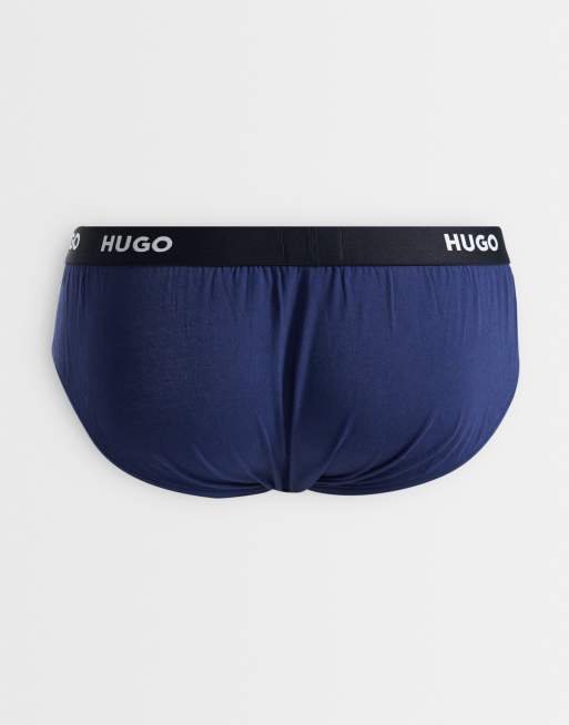 HUGO - Bodywear - Set van 3 heupslip in marineblauw, 2 van 3