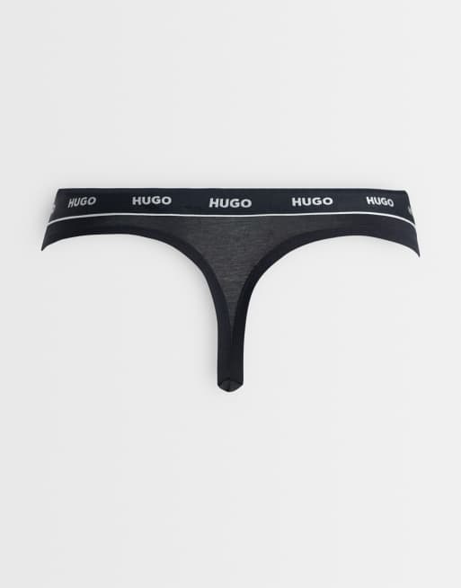 HUGO Bodywear - Set van 3 strings met logo op de tailleband in multi, 3 van 3