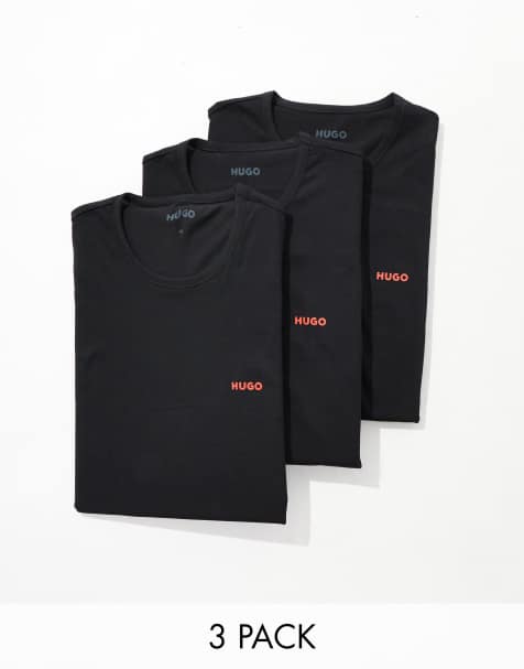 Hugo - Bodywear - Set van 3 T-shirts in zwart - view 1