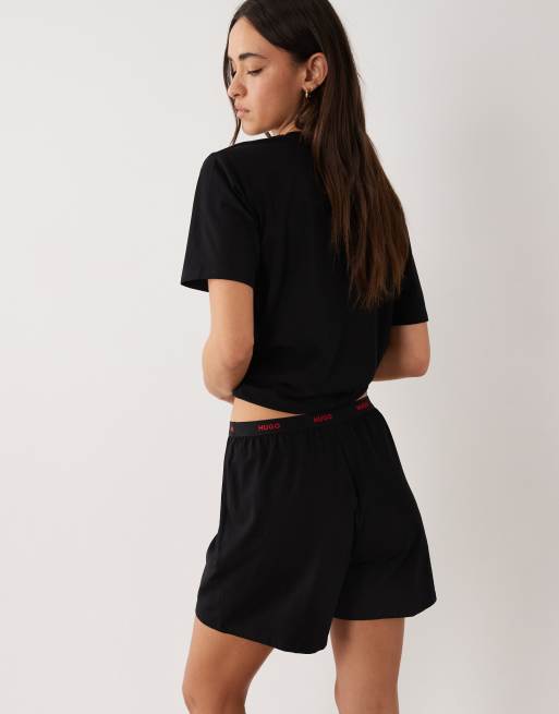 HUGO - Bodywear - Short d'ensemble confortable avec taille à logo - Noir, 2 de 4
