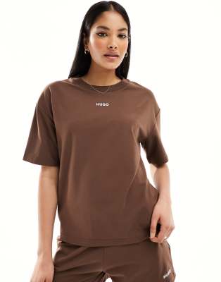 HUGO Bodywear - Shuffle - T-Shirt in Braun-Brown