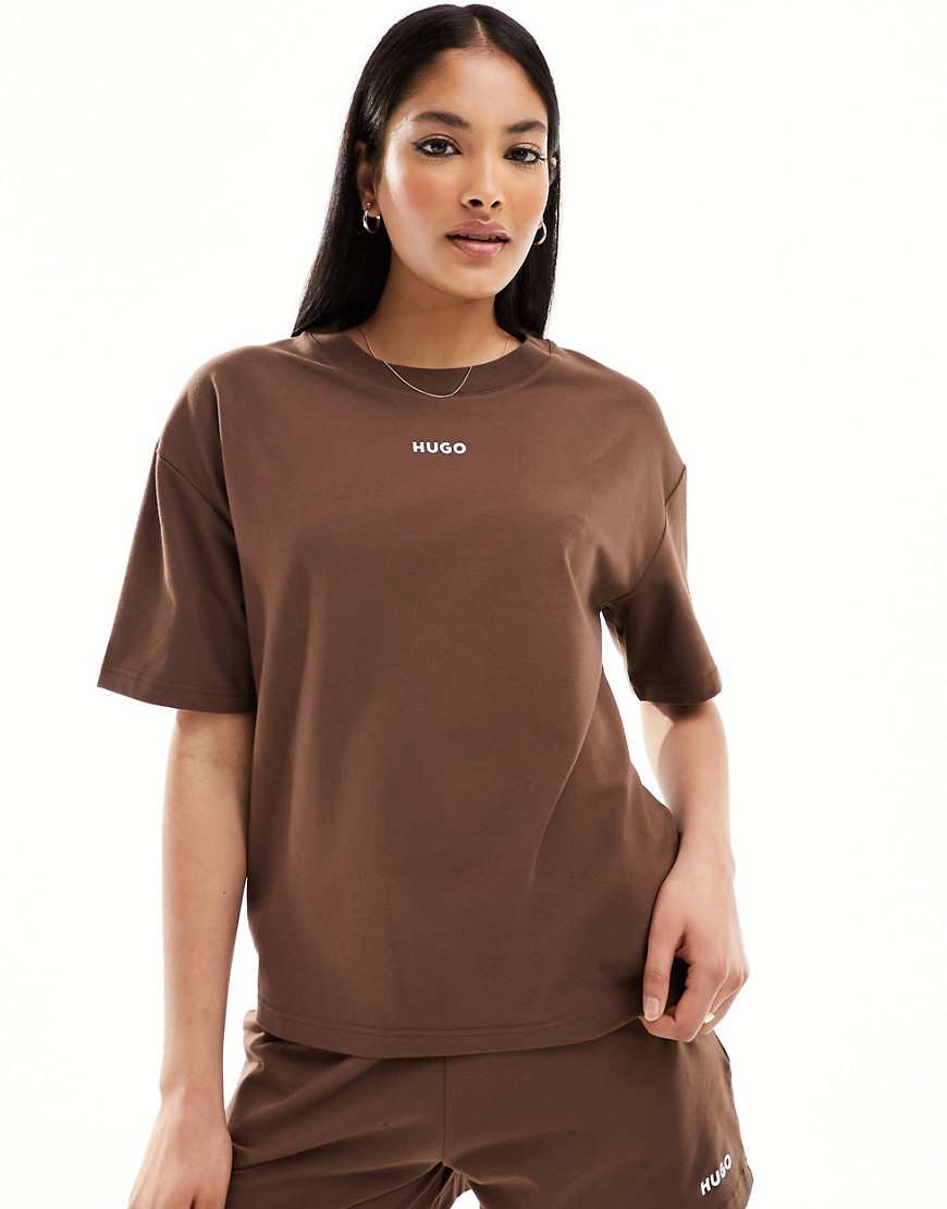Hugo Bodywear shuffle t-shirt in brown