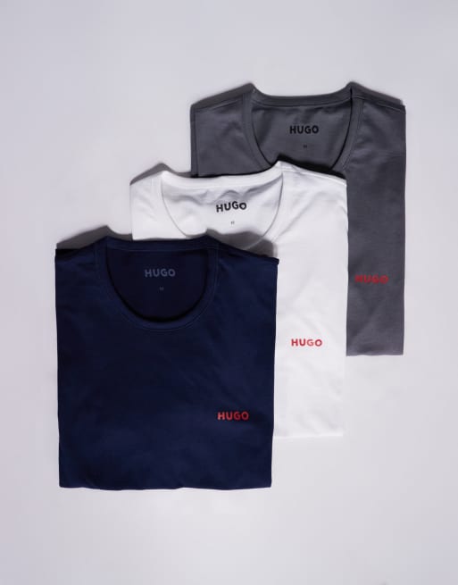 HUGO - Bodywear - Sort/hvid/grå T-shirt i pakke med 3 par, 4 af 4